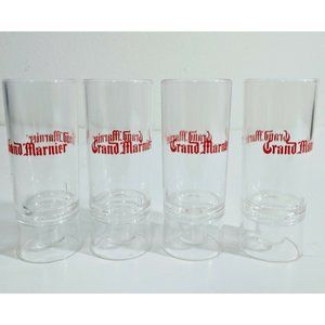 Grand Marnier branded cordial liquor 4 plastic shot glasses
